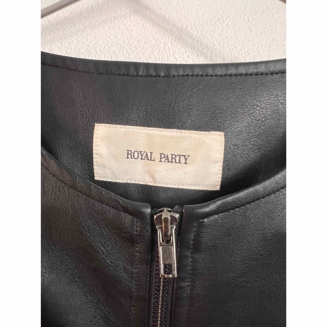 ROYAL PARTY(ロイヤルパーティー)のROYAL PARTY フェイクレザージャケット レディースのジャケット/アウター(ライダースジャケット)の商品写真