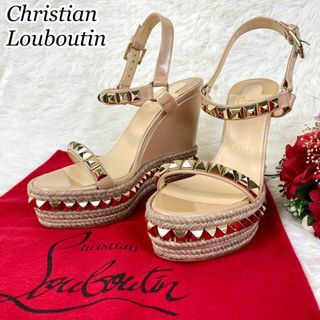 クリスチャンルブタン(Christian Louboutin)の極美品☆クリスチャンルブタン カタクロウ スタッズ ウェッジソール サンダル38(サンダル)