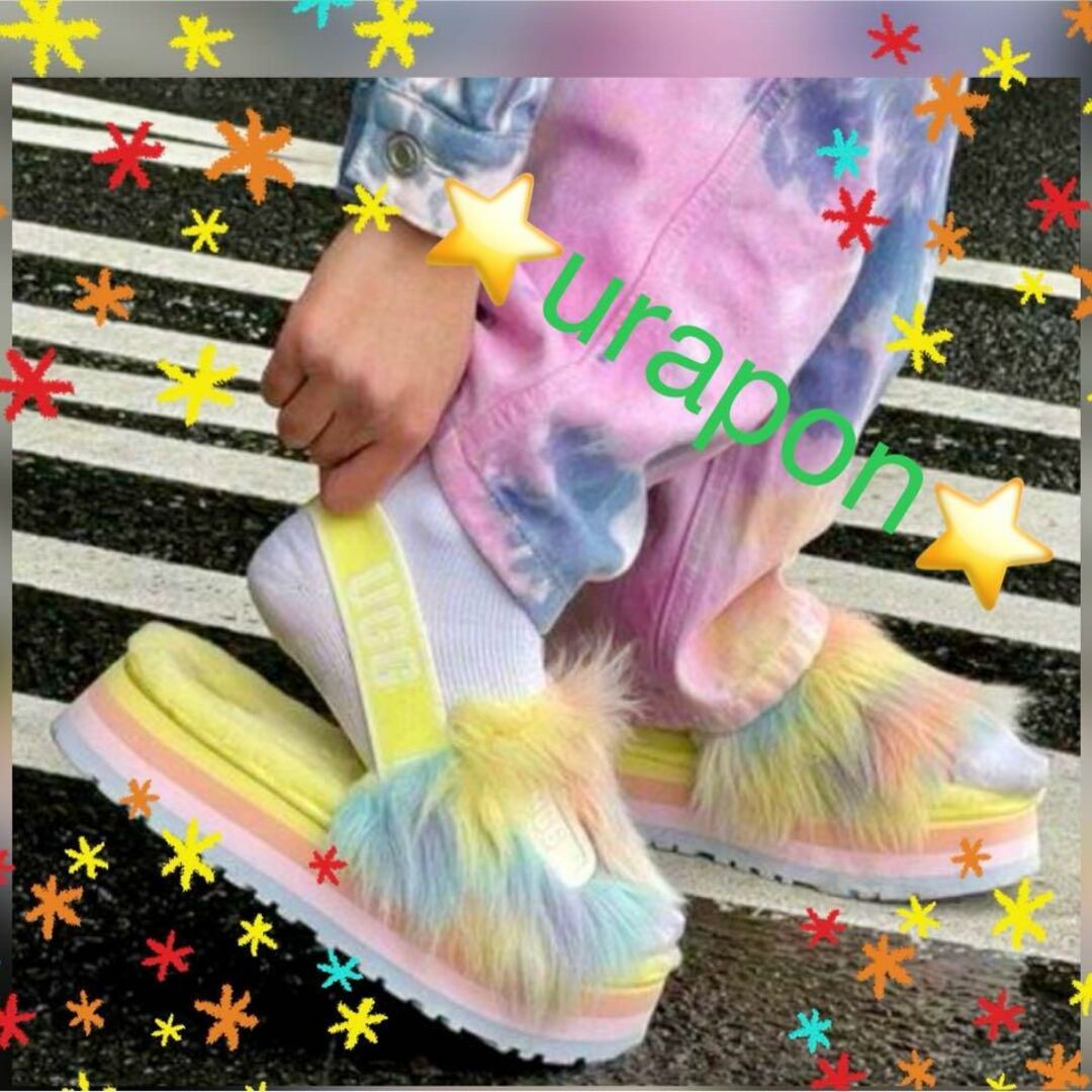 UGG(アグ)の激レア✨超美品✨24～25素足✨UGG✨Disco Slide Tie Dye レディースの靴/シューズ(サンダル)の商品写真