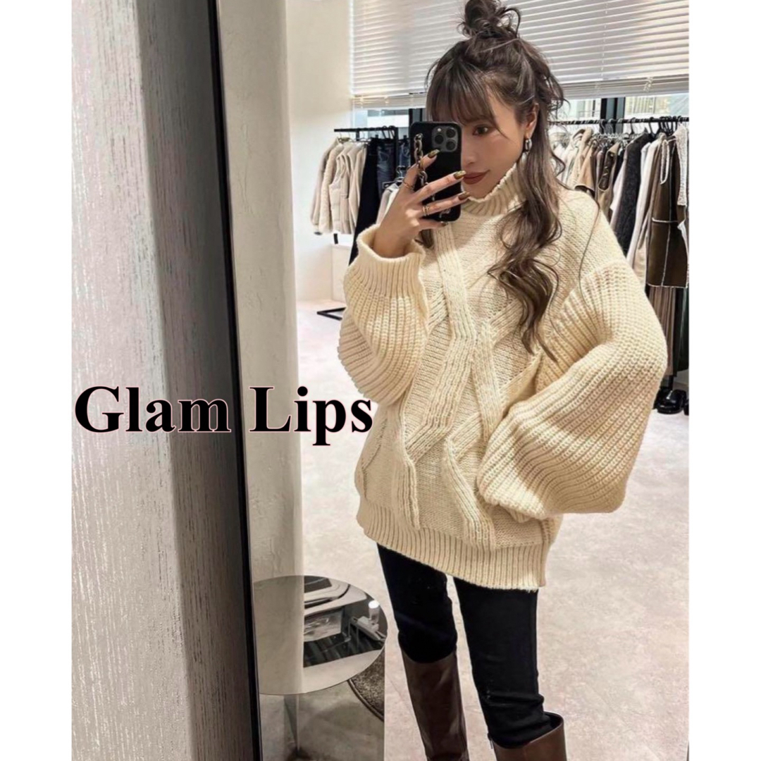 eimy istoire(エイミーイストワール)のグラムリップス glamlips ケーブルニットトップス レディースのトップス(ニット/セーター)の商品写真