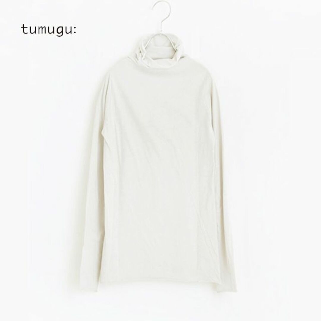 tumugu(ツムグ)の新品 tumugu✨ツムグ カットオフ タートルネック プルオーバー アイボリー レディースのトップス(カットソー(長袖/七分))の商品写真