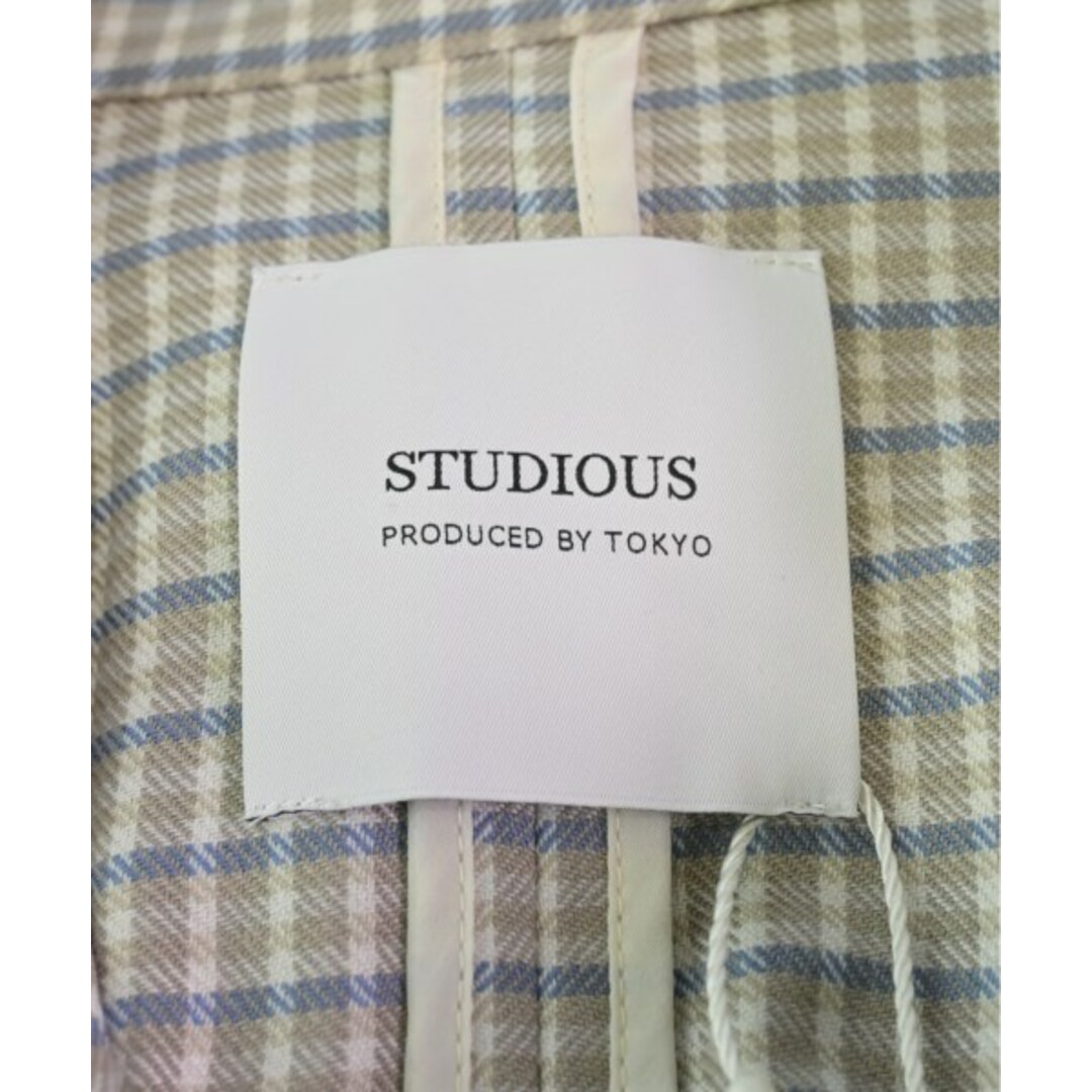 STUDIOUS(ステュディオス)のSTUDIOUS カジュアルジャケット F ベージュx青(チェック) 【古着】【中古】 レディースのジャケット/アウター(テーラードジャケット)の商品写真