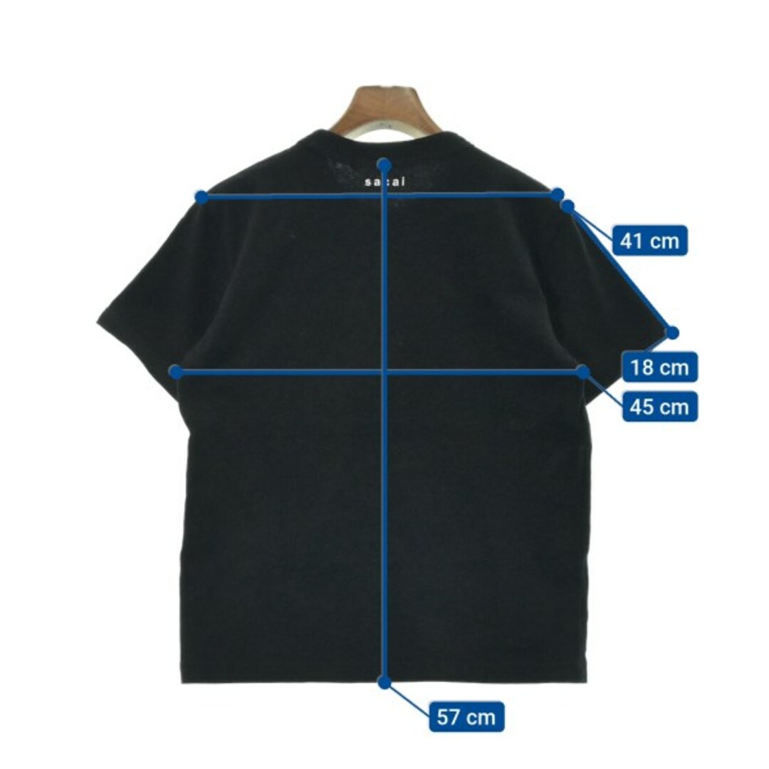 sacai(サカイ)のsacai サカイ Tシャツ・カットソー 0(XS位) 黒x黄 【古着】【中古】 レディースのトップス(カットソー(半袖/袖なし))の商品写真