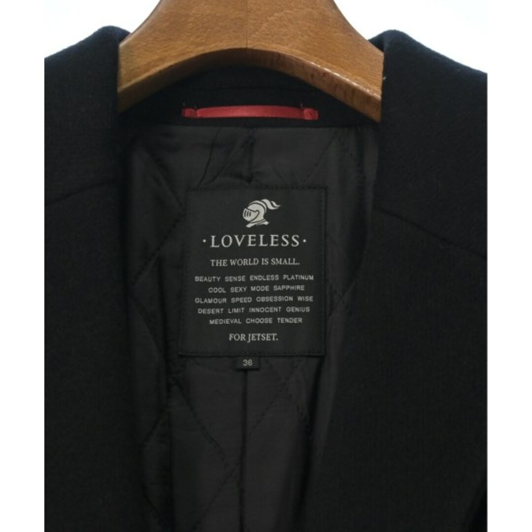 LOVELESS(ラブレス)のLOVELESS ラブレス チェスターコート 36(S位) 黒 【古着】【中古】 レディースのジャケット/アウター(チェスターコート)の商品写真