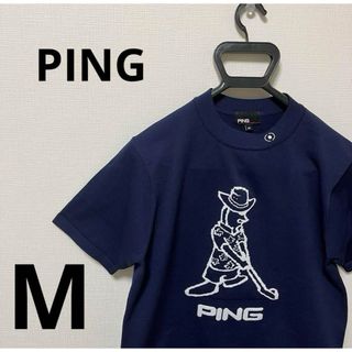 PING - 【PING】　ピン　半袖Tシャツ　Mサイズ　紺色　ビックロゴ