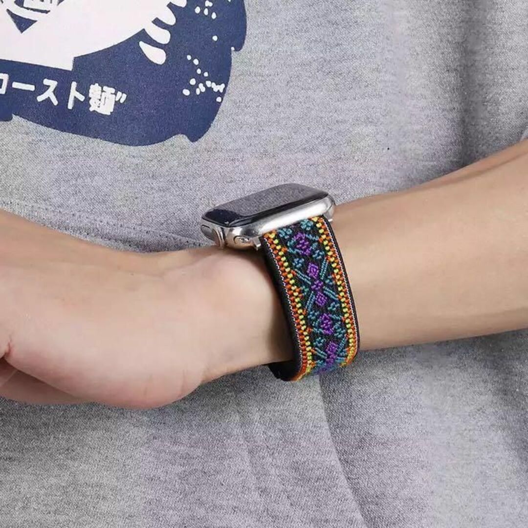 Apple Watch_カジュアルバンド_パープル紫 45mm対応 メンズの時計(ラバーベルト)の商品写真