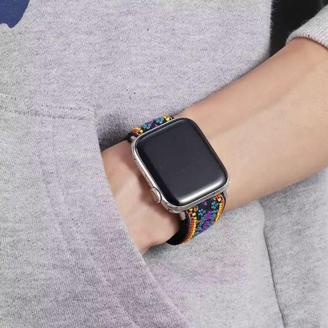 Apple Watch_カジュアルバンド_パープル紫 45mm対応 メンズの時計(ラバーベルト)の商品写真