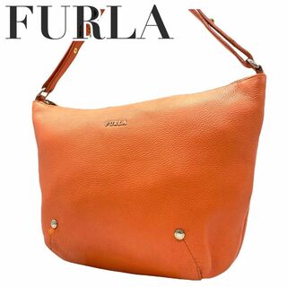 フルラ(Furla)の良品　FURLA フルラ　s53 ショルダーバッグ 本革　レザー　オレンジ(ショルダーバッグ)