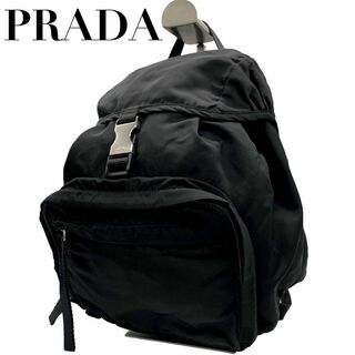 プラダ(PRADA)のPRADA プラダ　c6 ナイロン　リュック　黒　ブラック　三角ロゴ　プレート(リュック/バックパック)