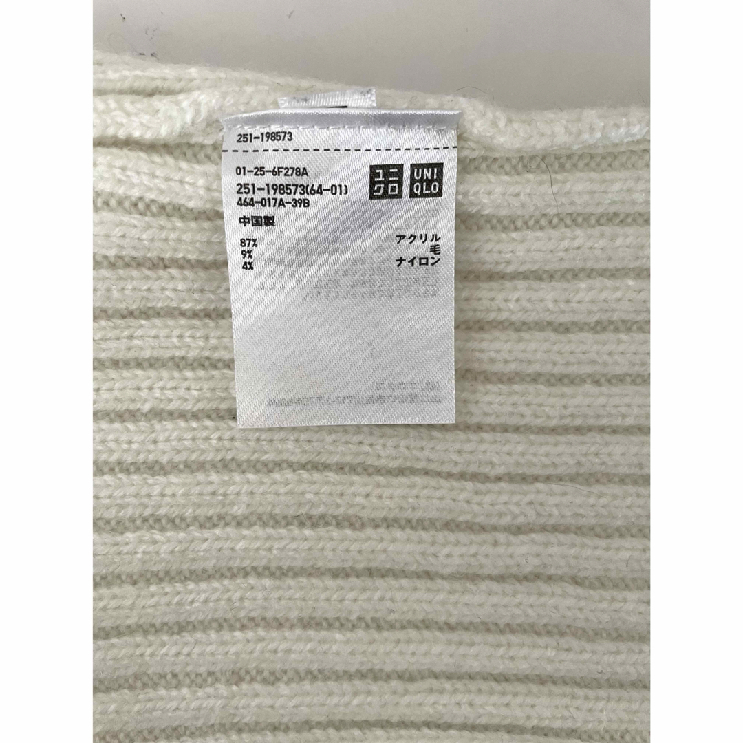 UNIQLO(ユニクロ)のUNIQLO リブ モックネックセーター ホワイト3XL(4L) 洗える レディースのトップス(ニット/セーター)の商品写真