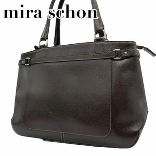 ミラショーン(mila schon)の美品　ミラショーン　本革　s6 レザー　ハンドバッグ　シルバー金具　ブラウン(ハンドバッグ)