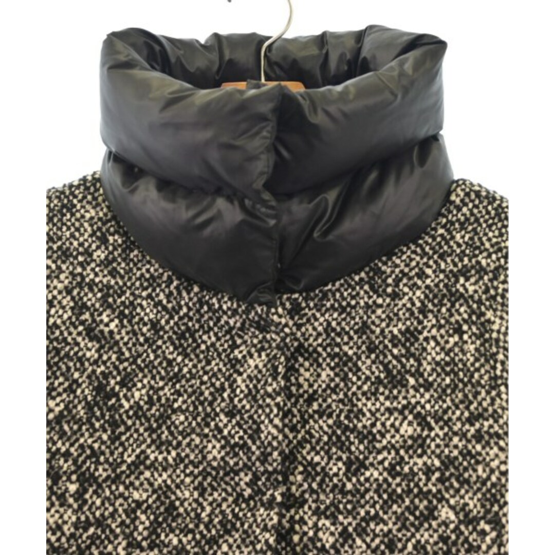 PATRIZIA PEPE(パトリツィアペペ)のPATRIZIA PEPE ダウンコート 42(M位) 黒x白(ツイード) 【古着】【中古】 レディースのジャケット/アウター(ダウンコート)の商品写真