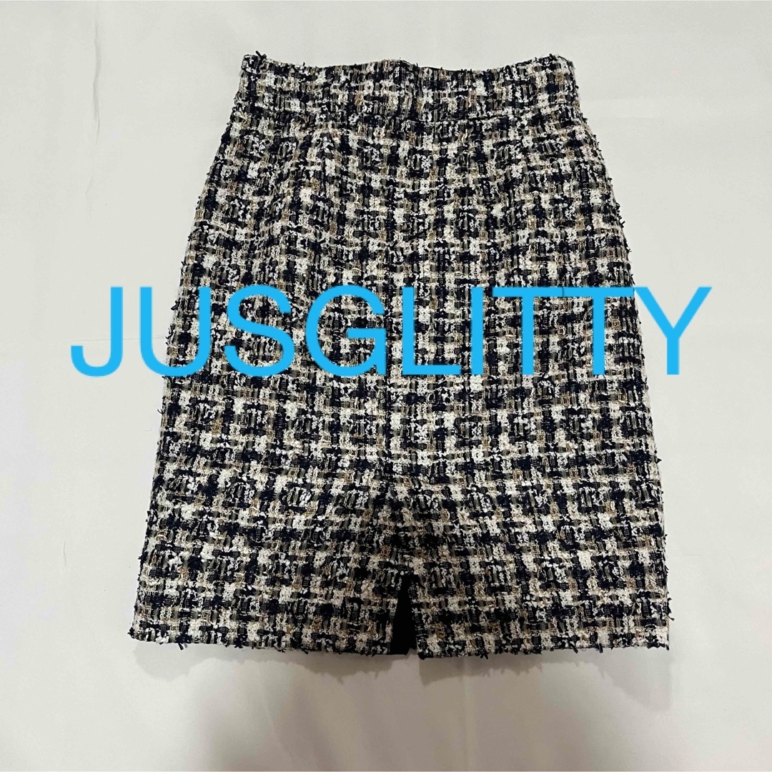 JUSGLITTY(ジャスグリッティー)の極美品✨JUSGLITTY 1 ツイードスカート レディースのスカート(ひざ丈スカート)の商品写真