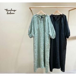 ネストローブ(nest Robe)のオオカミとフクロウ　TANDEYフクロウと雨上がりのアフタヌーンティー(ロングワンピース/マキシワンピース)