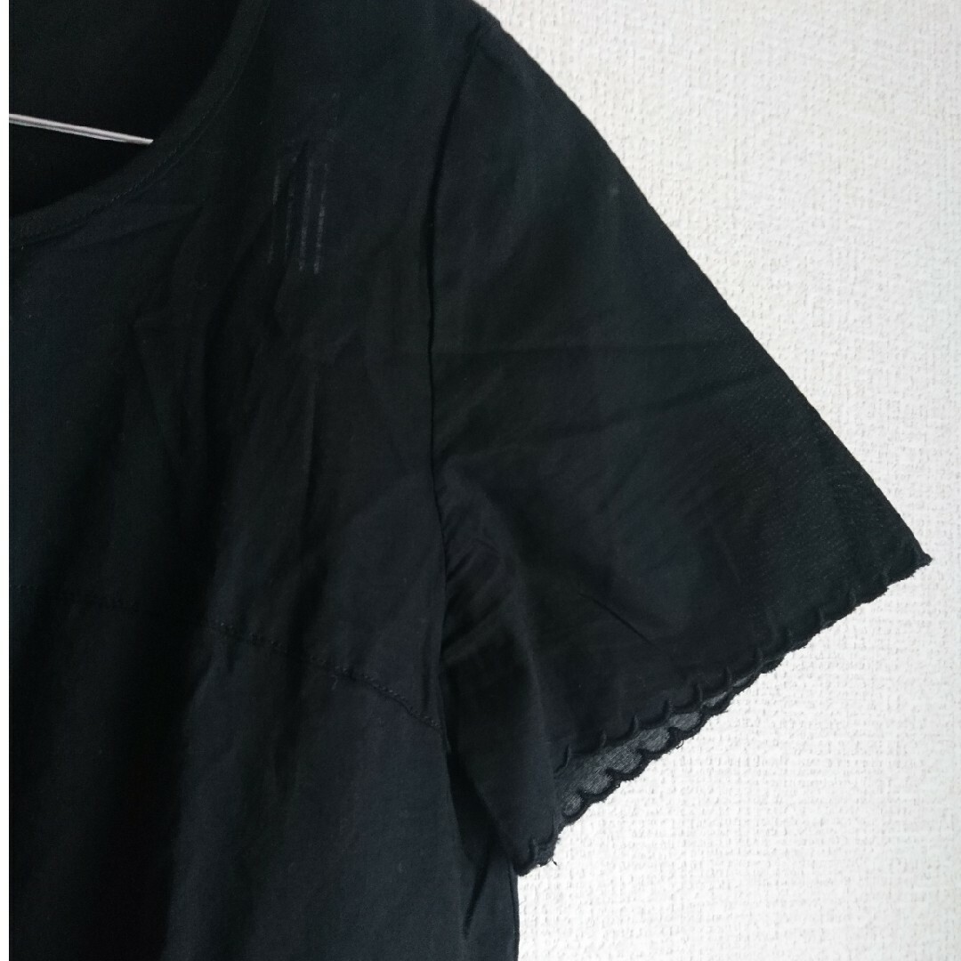 MUJI (無印良品)(ムジルシリョウヒン)の無印良品 カットソー Sサイズ ブラック レディース レディースのトップス(カットソー(半袖/袖なし))の商品写真