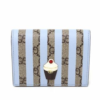 グッチ(Gucci)のグッチ GUCCI GGスプリーム カードケース ウォレット コイン＆紙幣入れ付き アイスクリーム 701489 ブルー ベージュ 未使用品(財布)