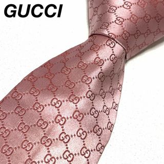 グッチ(Gucci)のGUCCI gg総柄 ピンク ネクタイ #0209s39(ネクタイ)