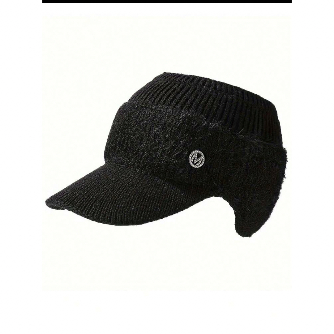 ニット帽子　フリーサイズ　ブラック　ポニーテールに便利 スポーツ/アウトドアのゴルフ(ウエア)の商品写真