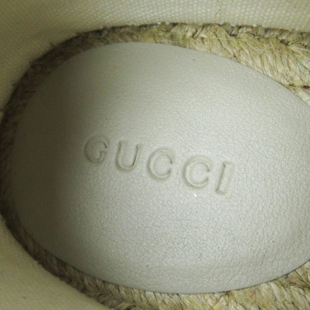 Gucci(グッチ)の極美品◎GUCCI グッチ 466902 GGキャンバス レザー使い エスパドリーユ スリッポン／フラットシューズ ベージュ 39 1／2 箱・保管袋付き レディースの靴/シューズ(スリッポン/モカシン)の商品写真