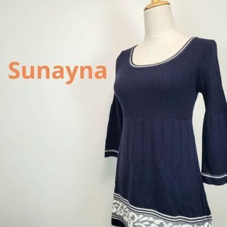 スーナウーナ(SunaUna)のスーナウーナSunayna長袖花柄ニットひざ丈ワンピース(その他)