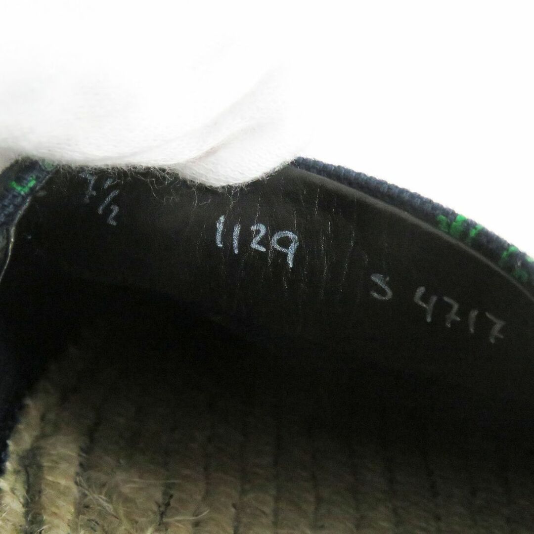 Berluti(ベルルッティ)の良品□2019年製 BERLUTI/ベルルッティ カリグラフィ 総柄 キャンバス エスパドリーユ/スリッポン/フラットシューズ ネイビー 7 1/2 メンズ メンズの靴/シューズ(スリッポン/モカシン)の商品写真