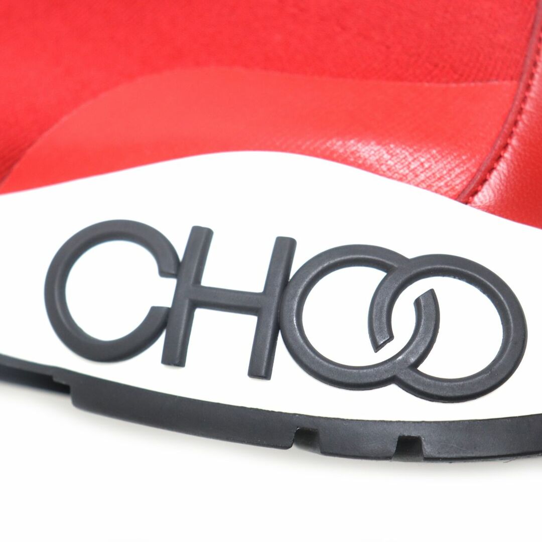 JIMMY CHOO(ジミーチュウ)の未使用品▼JIMMY CHOO ジミーチュウ 089036 RAINE SOCK ハイカット ニットソックススニーカー レッド 43 メンズ イタリア製 箱・袋付き メンズの靴/シューズ(スニーカー)の商品写真