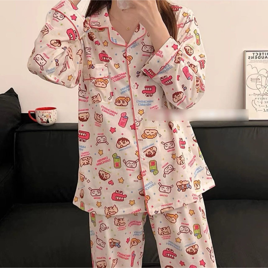 春新作　パジャマ　クレヨンしんちゃん　可愛い　長袖　 レディースのルームウェア/パジャマ(パジャマ)の商品写真