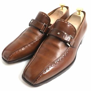 Berluti - 美品▼Berluti ベルルッティ オルガ期 ダンディ ソバージュ モンクストラップ パティーヌ レザーシューズ/ローファー 茶 8 メンズ 袋付き