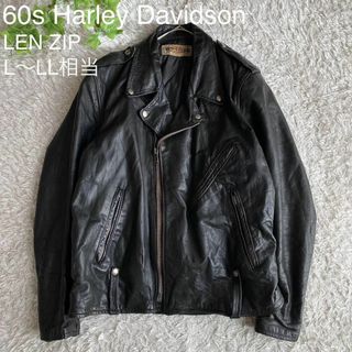 ハーレーダビッドソン(Harley Davidson)の激レア 60s ハーレーダビッドソン ライダース ダブル LENZIP バータグ(ライダースジャケット)