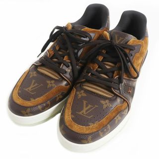 ルイヴィトン(LOUIS VUITTON)の未使用品□LOUIS VUITTON/ルイヴィトン LV トレイナーライン モノグラム スウェードレザー ローカットスニーカー ブラウン 6 イタリア製(スニーカー)