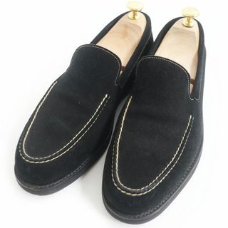 ジョンロブ(JOHN LOBB)の美品□JOHN LOBB/ジョンロブ CHESTER 6000ラスト Uチップ スウェードレザー ローファー/フラットシューズ ブラック 7E 保存袋付き メンズ(その他)