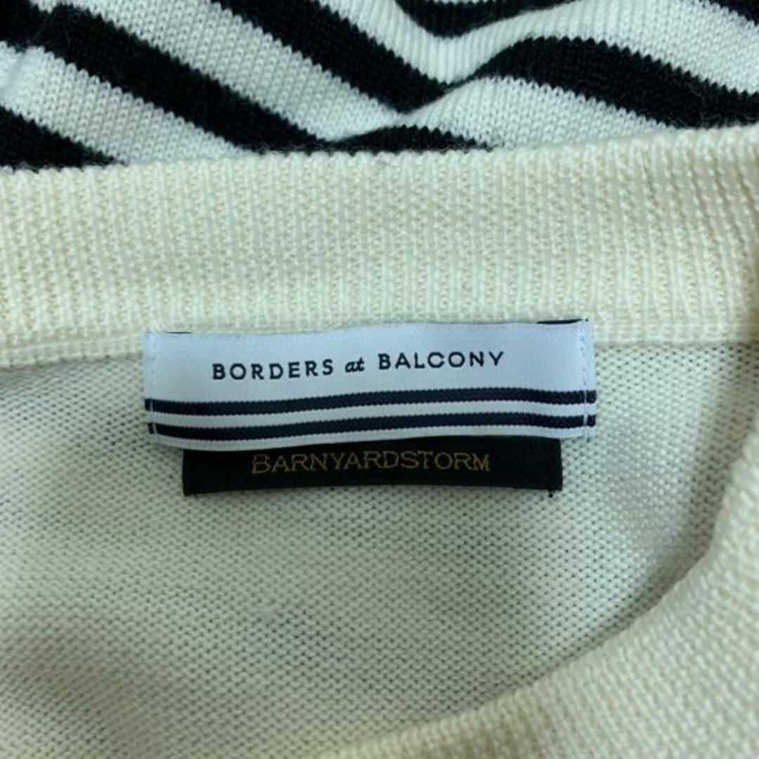 BORDERS at BALCONY(ボーダーズアットバルコニー)のBORDERS at BALCONY(ボーダーズアットバルコニー) 長袖セーター サイズ0 XS レディース美品  - アイボリー×黒 クルーネック/ボーダー/BARNYARDSTORMコラボ レディースのトップス(ニット/セーター)の商品写真