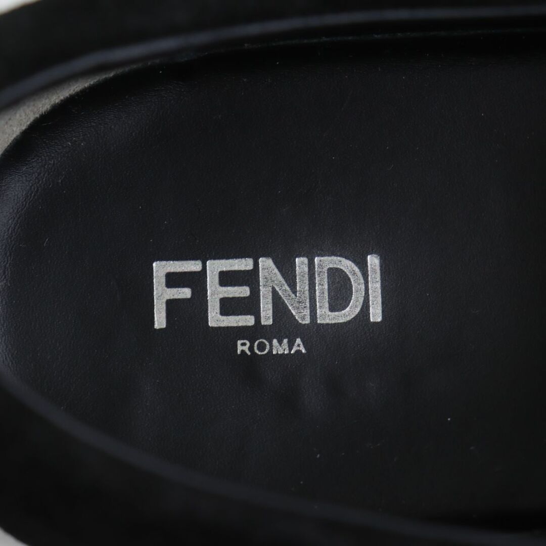 FENDI(フェンディ)の美品●FENDI フェンディ モンスター バグズアイ スウェードレザー スタッズ付 ローカットスニーカー/スリッポン ブラック×イエロー 6 伊製 メンズの靴/シューズ(スニーカー)の商品写真