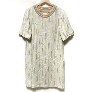 ドリスヴァンノッテン(DRIES VAN NOTEN)のDRIES VAN NOTEN(ドリスヴァンノッテン) ワンピース サイズ36 M レディース - ライトグレー×イエロー×マルチ クルーネック/半袖/ひざ丈(その他)