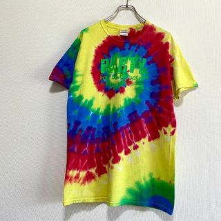 ギルタン(GILDAN)のアメリカ古着　タイダイ染め　半袖Tシャツ　フェス　Mサイズ　コットン　J596(Tシャツ/カットソー(半袖/袖なし))