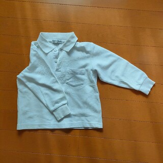 白ポロシャツ　長袖　100(Tシャツ/カットソー)