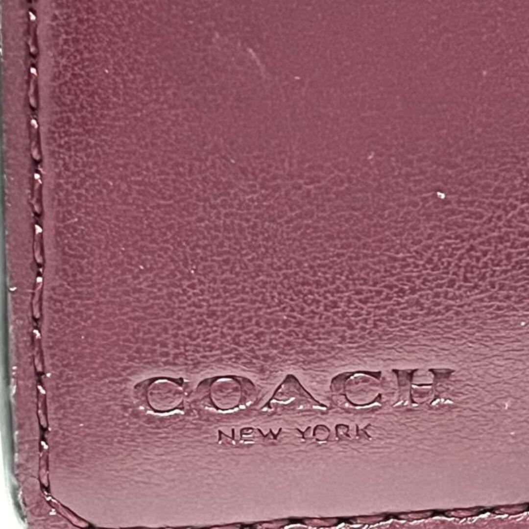 COACH(コーチ)のCOACH(コーチ) 2つ折り財布 シグネチャー柄 33034 ダークグレー×黒 PVC(塩化ビニール)×レザー レディースのファッション小物(財布)の商品写真