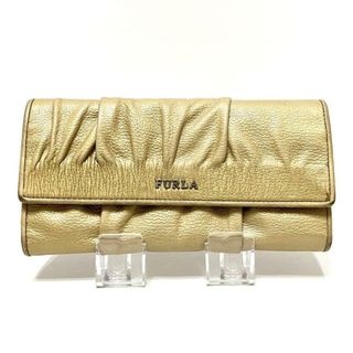 フルラ(Furla)のFURLA(フルラ) 長財布 - ゴールド ギャザー レザー(財布)