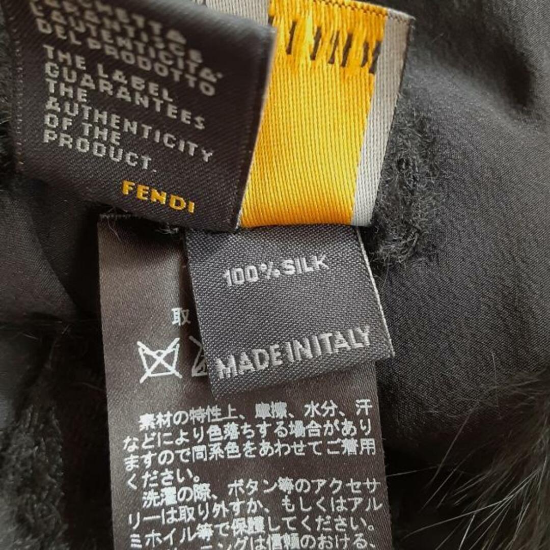 FENDI(フェンディ)のFENDI(フェンディ) マフラー美品  - 黒 ティペット ファー×シルク レディースのファッション小物(マフラー/ショール)の商品写真