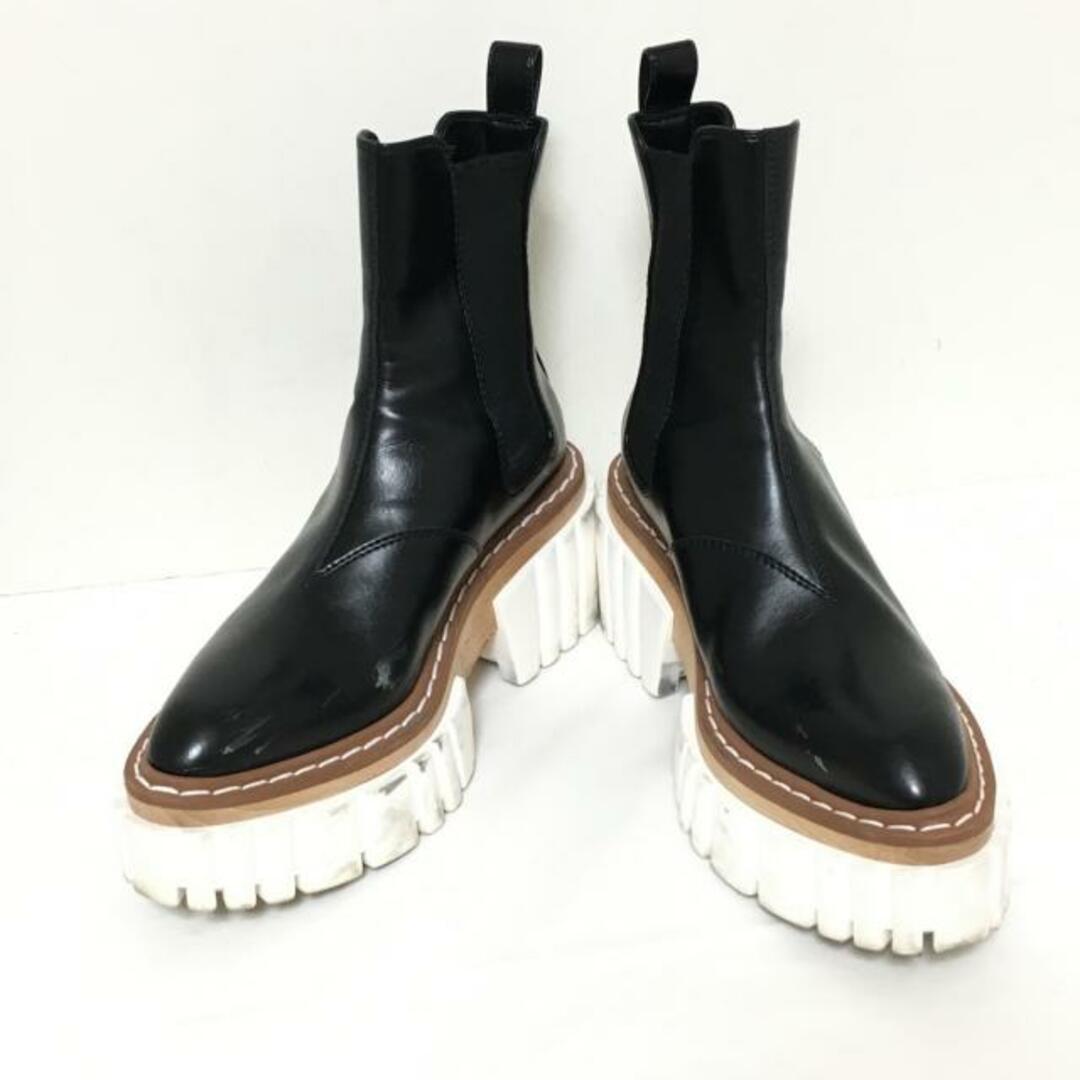 Stella McCartney(ステラマッカートニー)のstellamccartney(ステラマッカートニー) ショートブーツ 36 1/2 レディース - 黒×白×マルチ サイドゴア 合皮×ラバー レディースの靴/シューズ(ブーツ)の商品写真