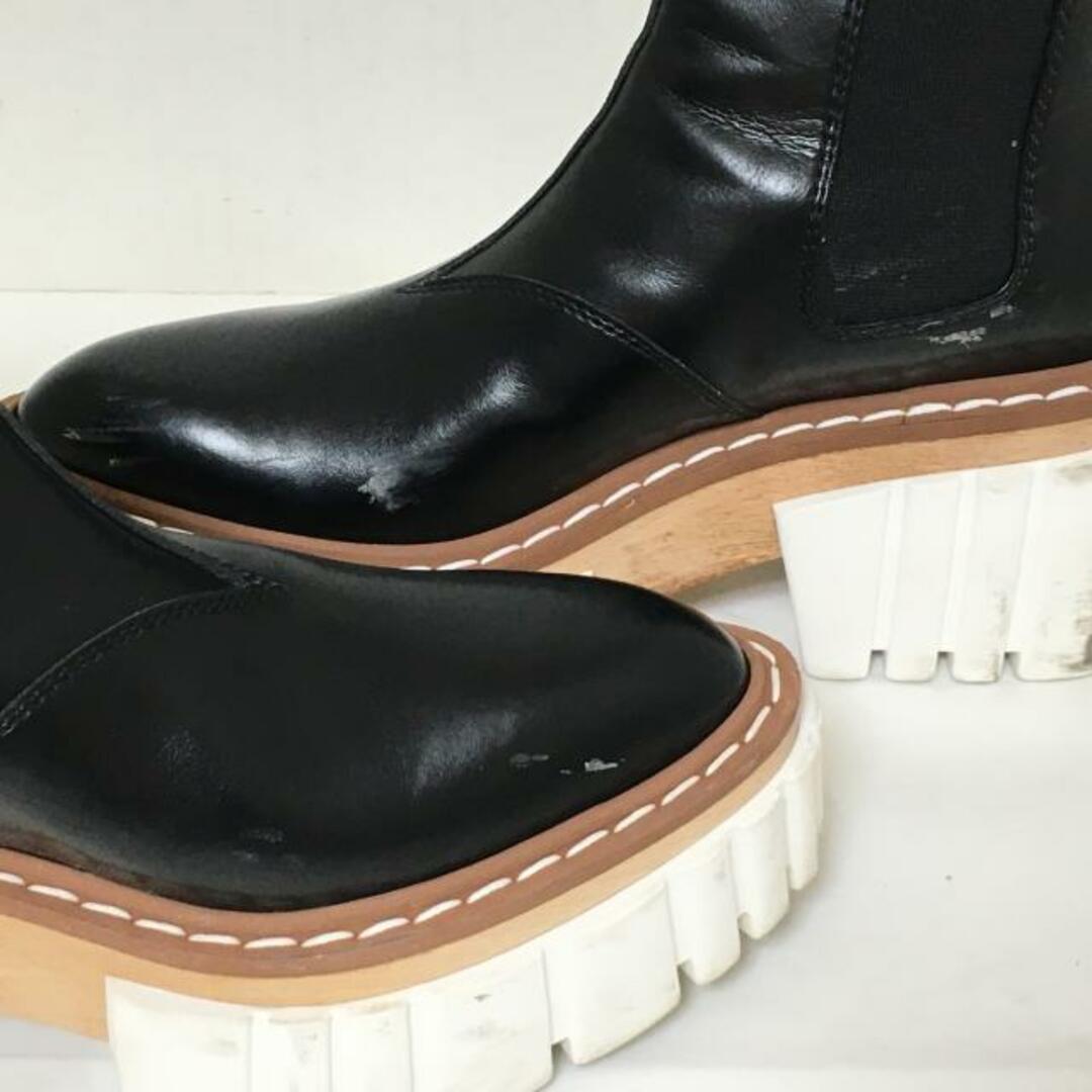 Stella McCartney(ステラマッカートニー)のstellamccartney(ステラマッカートニー) ショートブーツ 36 1/2 レディース - 黒×白×マルチ サイドゴア 合皮×ラバー レディースの靴/シューズ(ブーツ)の商品写真