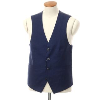 【中古】【未使用】アルマーニ エクスチェンジ A/X ARMANI EXCHANGE リネンコットン ジレベスト ネイビーブルー【サイズM】【メンズ】(ベスト)