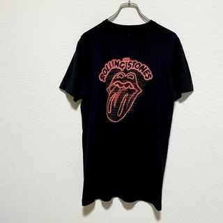 ミュージックティー(MUSIC TEE)のアメリカ古着　ローリングストーンズ　バンT　ネオン　半袖Tシャツ　J641(Tシャツ/カットソー(半袖/袖なし))