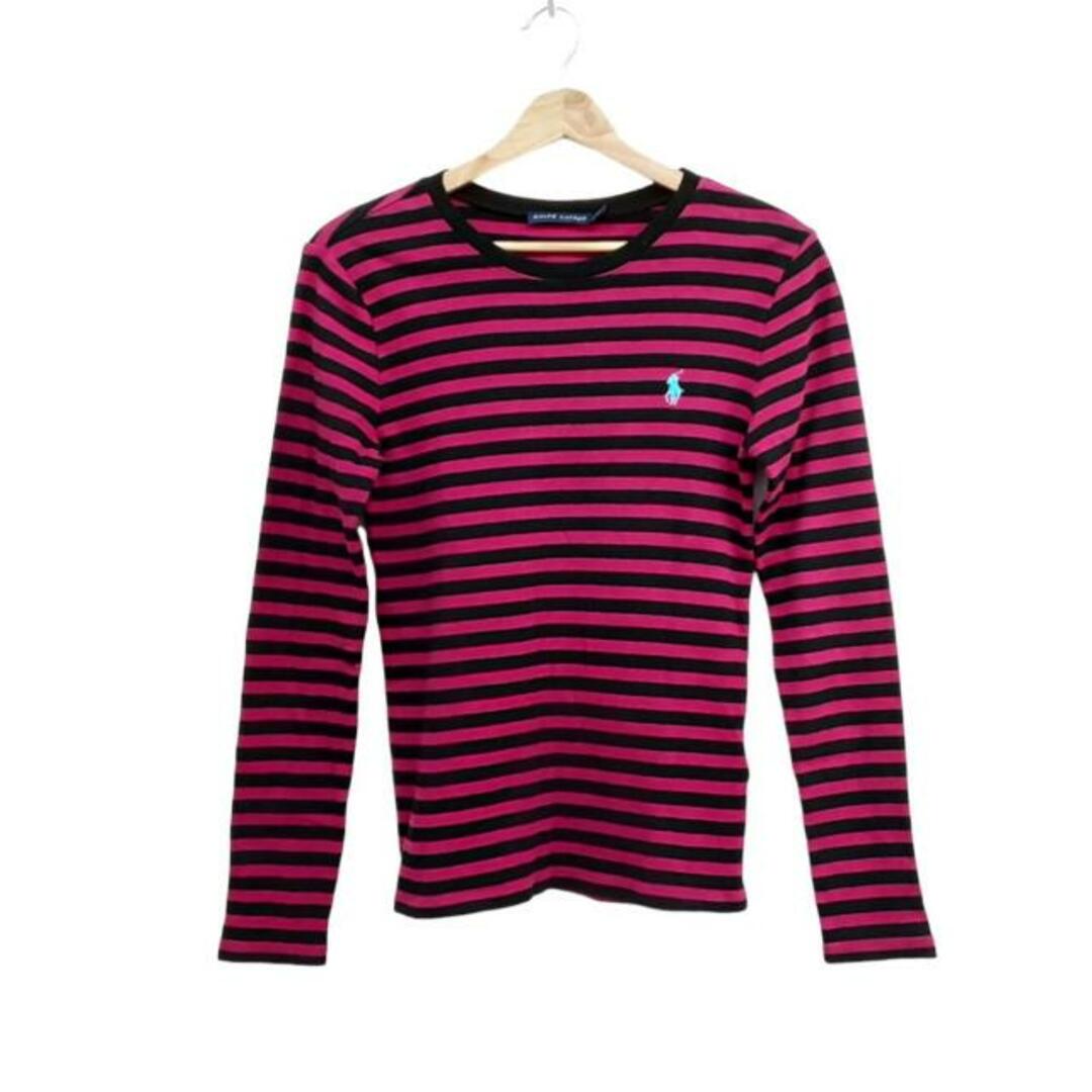 Ralph Lauren(ラルフローレン)のRalphLauren(ラルフローレン) 長袖セーター サイズM レディース美品  - ピンク×黒×ライトブルー クルーネック/ボーダー レディースのトップス(ニット/セーター)の商品写真