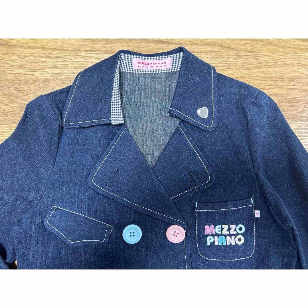 mezzo piano(メゾピアノ)の美品！mezzo piano/メゾピアノ　デニムジャケット　150 キッズ/ベビー/マタニティのキッズ服女の子用(90cm~)(ジャケット/上着)の商品写真