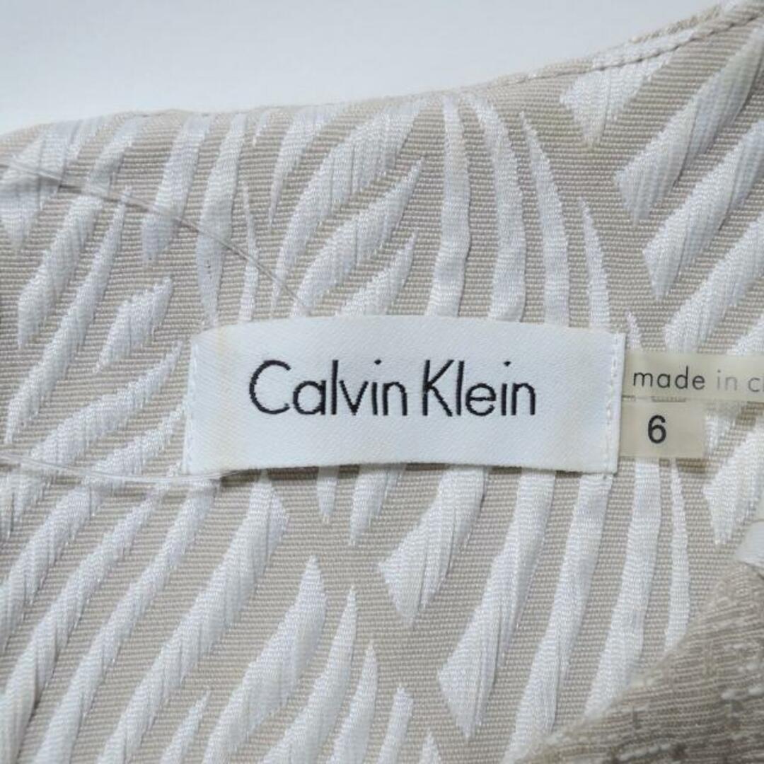 Calvin Klein(カルバンクライン)のCalvinKlein(カルバンクライン) ワンピース サイズ6 M レディース - 白×ベージュ ひざ丈 レディースのワンピース(その他)の商品写真