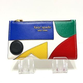 ケイトスペードニューヨーク(kate spade new york)のKate spade(ケイトスペード) 財布美品  エキスポ スモール スリム バイフォールド ウォレット KD049 白×ブルー×マルチ ミニ財布 レザー(財布)