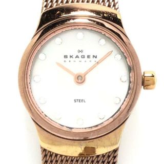 スカーゲン(SKAGEN)のSKAGEN(スカーゲン) 腕時計 - 502XSRR レディース ラインストーン/シェル文字盤 ホワイトシェル(腕時計)