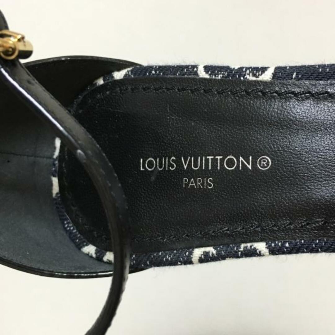 LOUIS VUITTON(ルイヴィトン)のLOUIS VUITTON(ルイヴィトン) サンダル 36 1/2 レディース シルエット・ライン サンダル ダークネイビー×白×黒 日本限定 モノグラムデニム×レザー	 レディースの靴/シューズ(サンダル)の商品写真