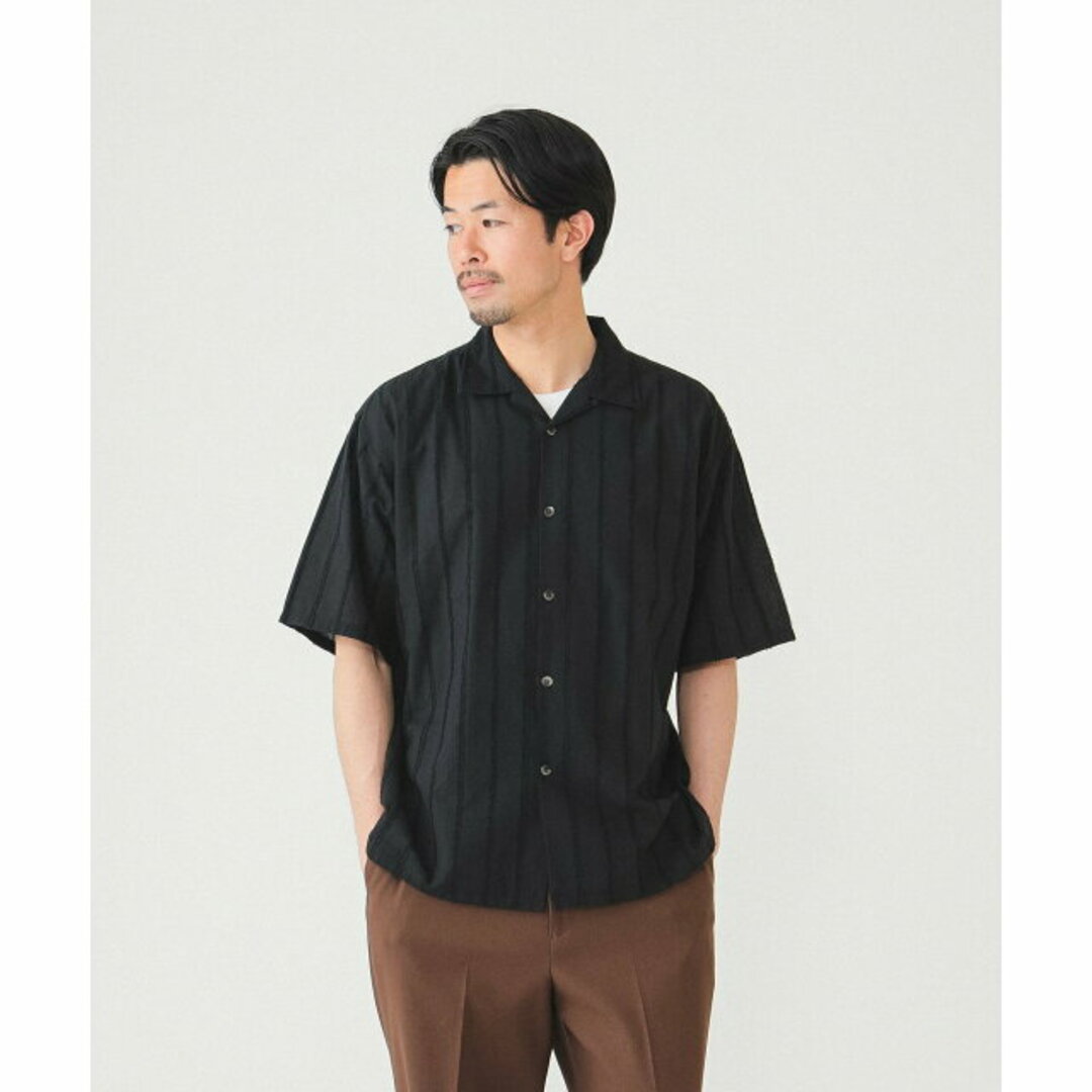 BEAMS(ビームス)の【BLACK】BEAMS / ルーズフィット ストライプ オープンカラーシャツ その他のその他(その他)の商品写真